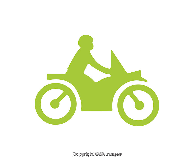 Green Motorcycle Icon Symbolizing Transportation and Mobility Concepts