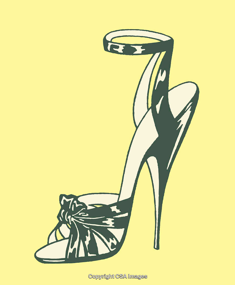 Elegant High-Heeled Shoe Illustration in Minimalist Line Art Style