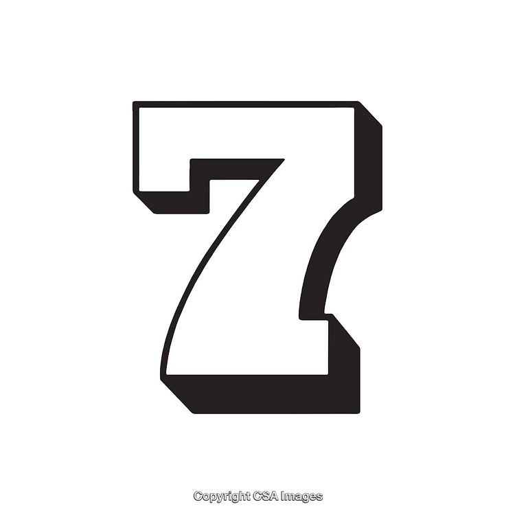 Black and White Stylized Number Seven Graphic Illustration
