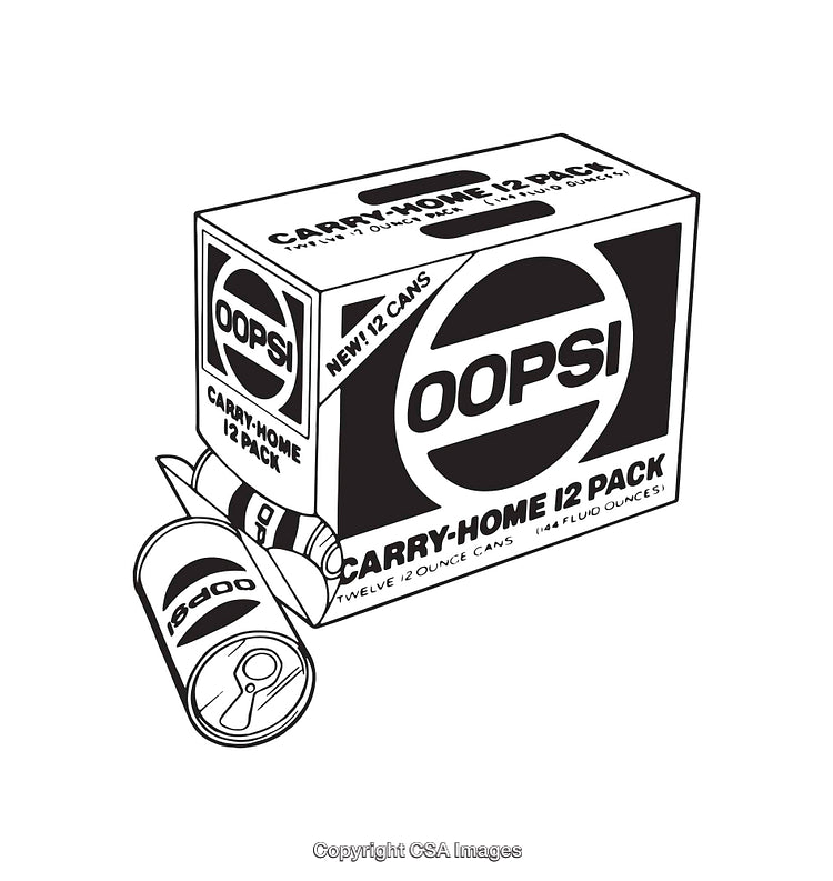 Black and White Line Art of Packaged Beverage Cans Illustration