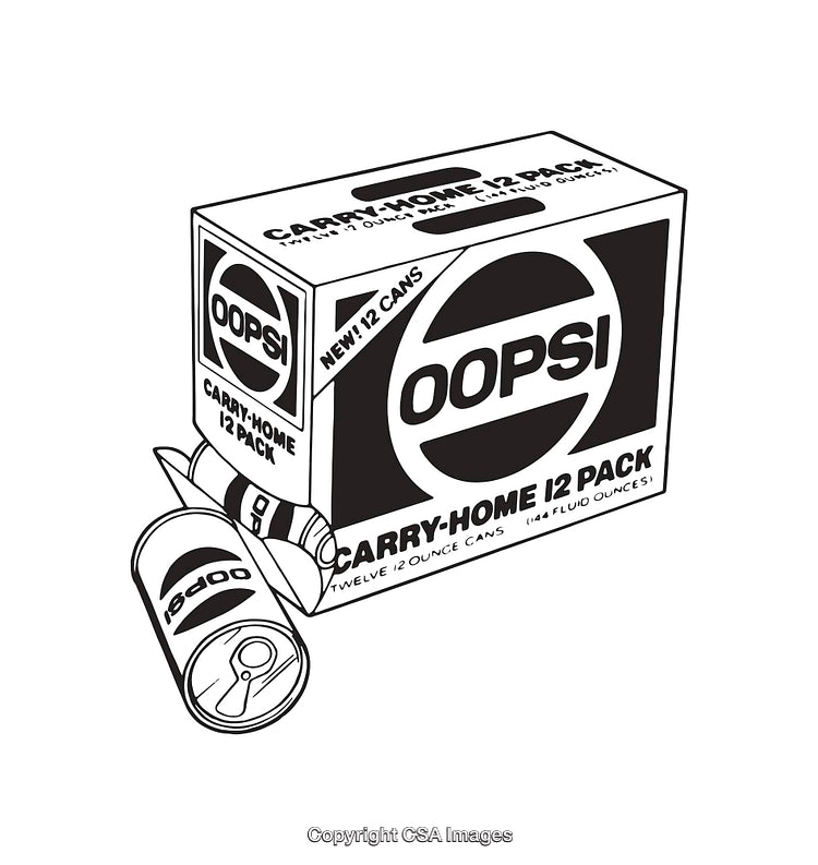 Black and White Line Art of Packaged Beverage Cans Illustration