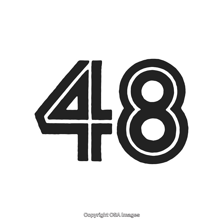 Bold Graphic Number Forty-Eight Rendered in Modern Artistic Style
