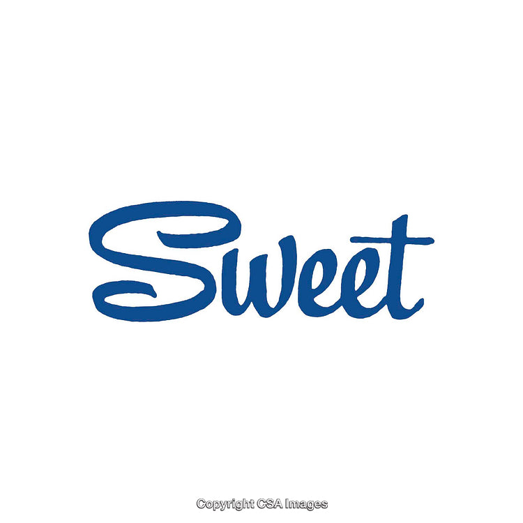 Blue Sweet Typography on White Background with Bold Artistic Fonts