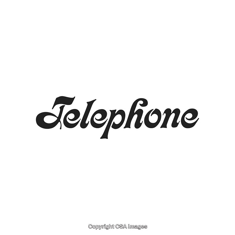 Abstract Vintage Telephone Typography on White Background for Retro Design