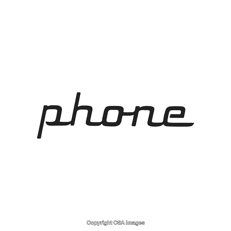 Stylized Handwritten Word 'Phone' in Minimalist Design on White Background