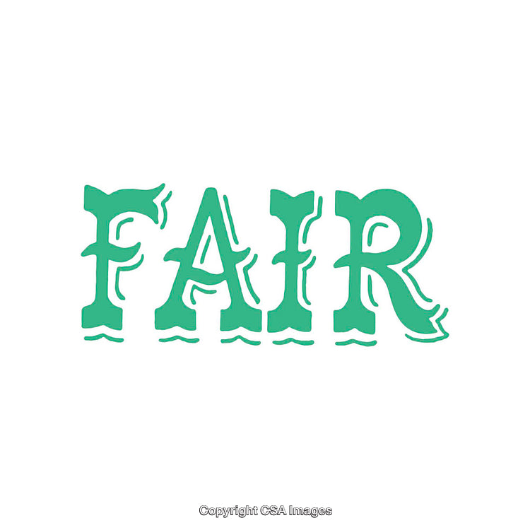 Stylized Green Fair Text on White Background for Design Concepts