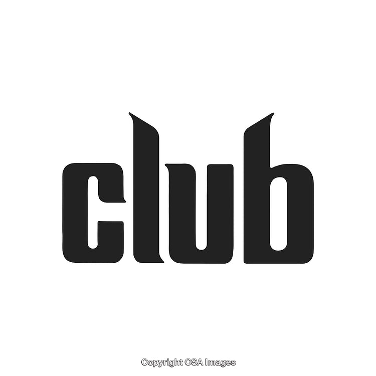 Minimalist Black Text 'Club' on a White Background
