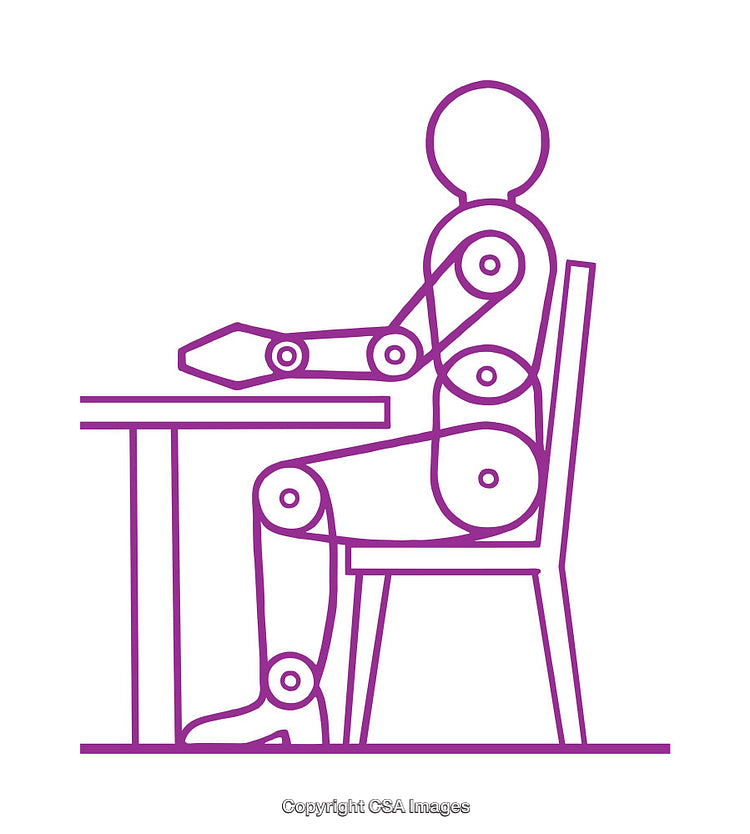 Diagram Highlighting Proper Sitting Posture With Joint Flexibility