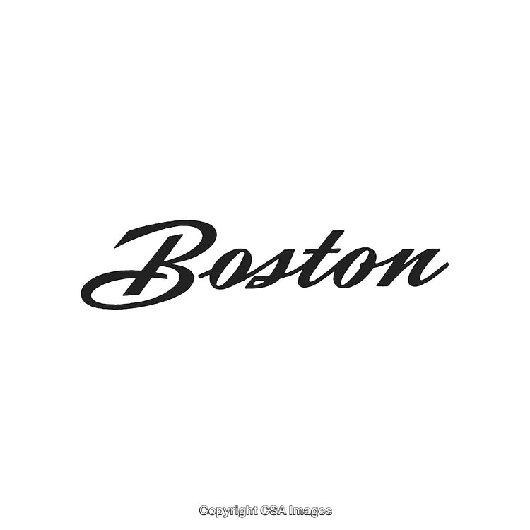 Elegant Black Serif Font Displaying the Word Boston on White Background
