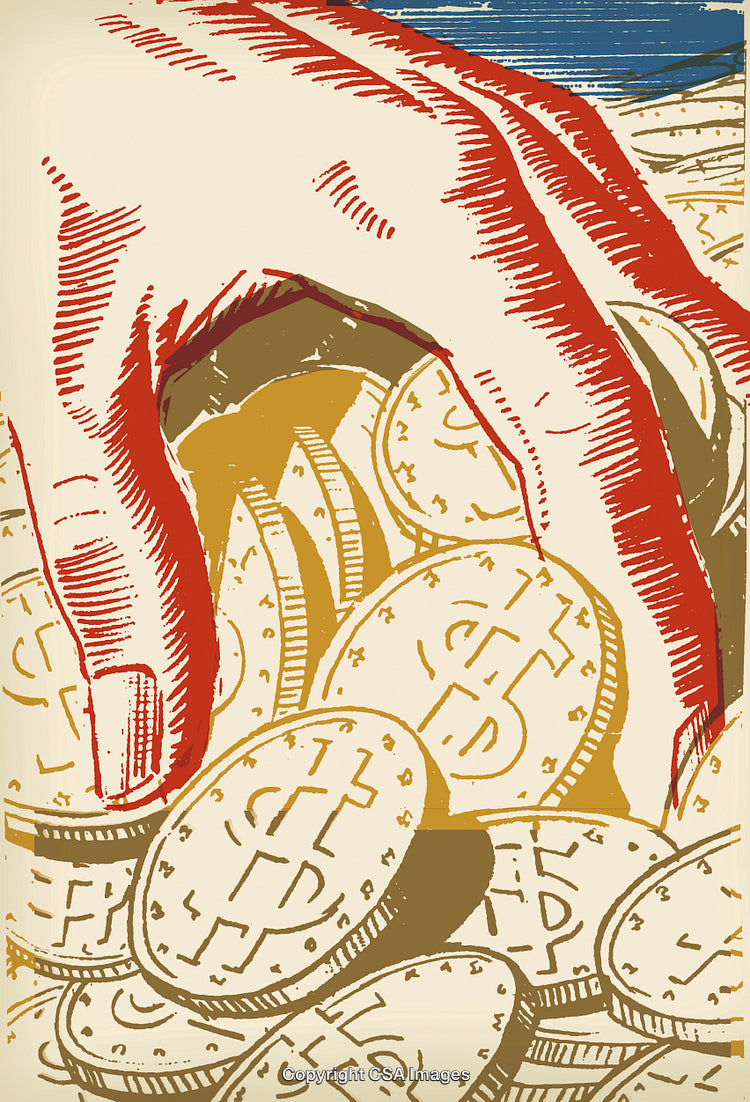 Hand Grabbing Coins