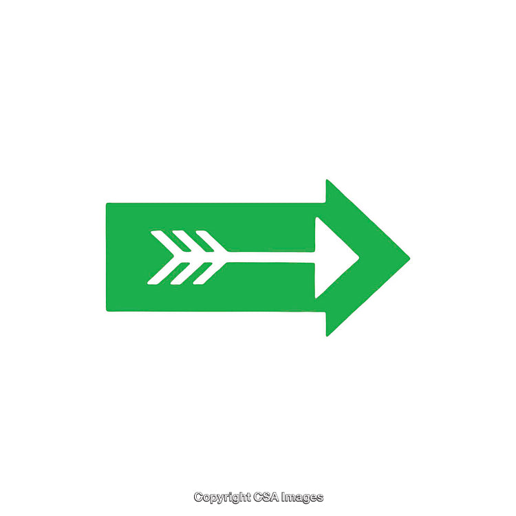 Green Directional Arrow Icon with Line Art Design