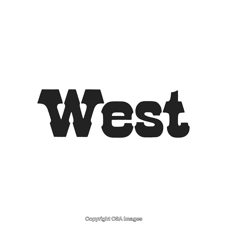 Vintage Western Style Bold Text Artwork on a White Background