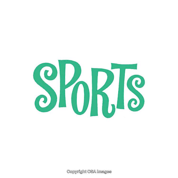 Green Curved Sports Typography Over Clean White Background