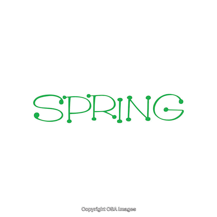 Green Words Forming the Word 'Spring' in Unique Typography