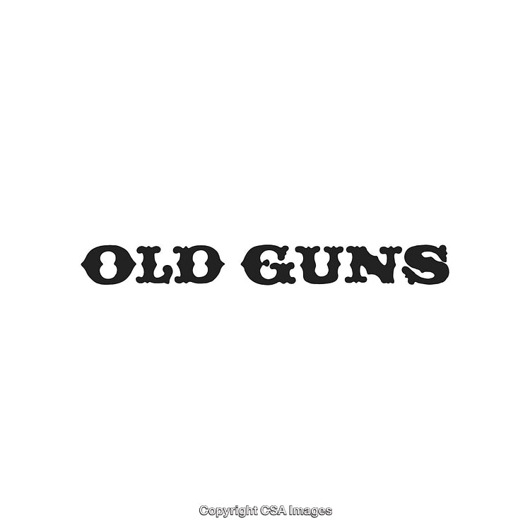 Vintage Typography Design Featuring the Phrase 'Old Guns' in Bold Lettering