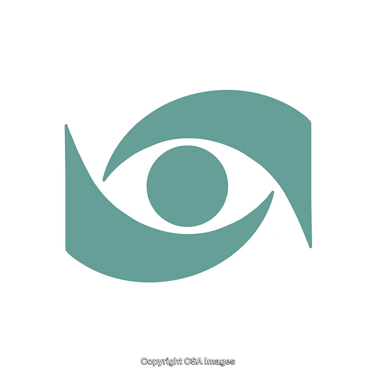 Abstract Eye-Shaped Icon in Teal On a White Background