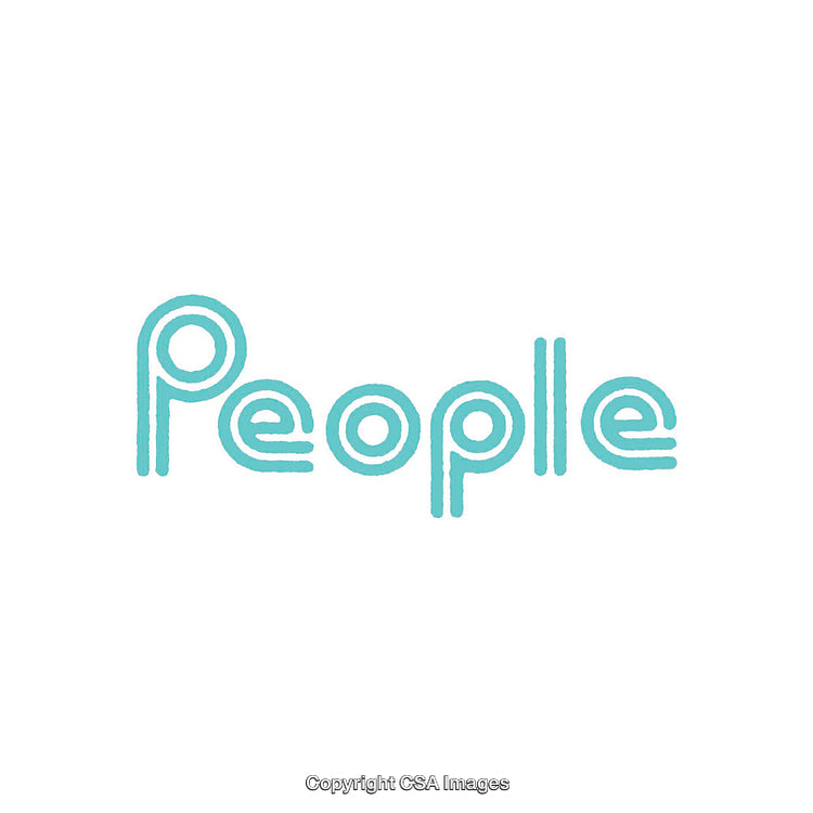 Minimalist Typography Design Featuring the Word People in Cyan Font