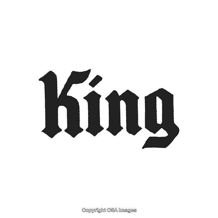 Blackletter Font Design Featuring the Word 'King' in Elegant Style