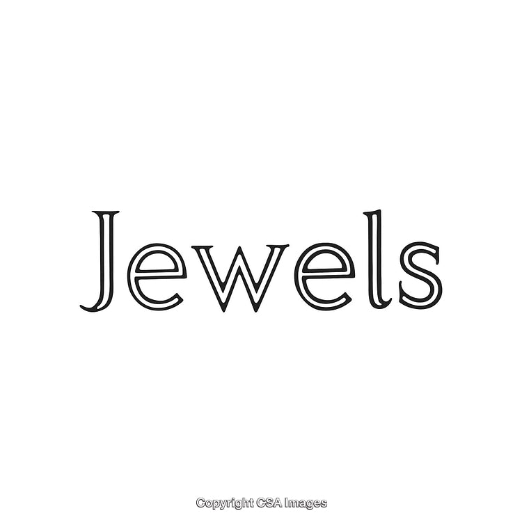Elegant Text Design Featuring the Word 'Jewels' in Stylized Black Font