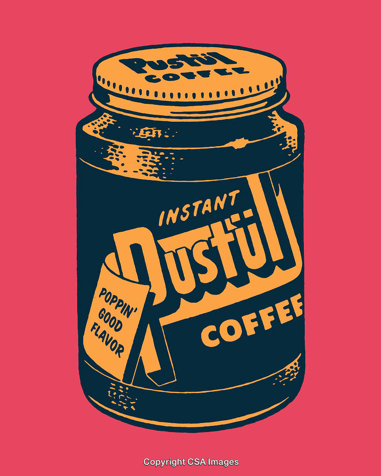 Colorful Retro Illustration of a Coffee Jar With Vintage Style Design