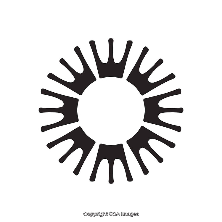Abstract Circular Shape Composed of Radiating Crown-Like Elements