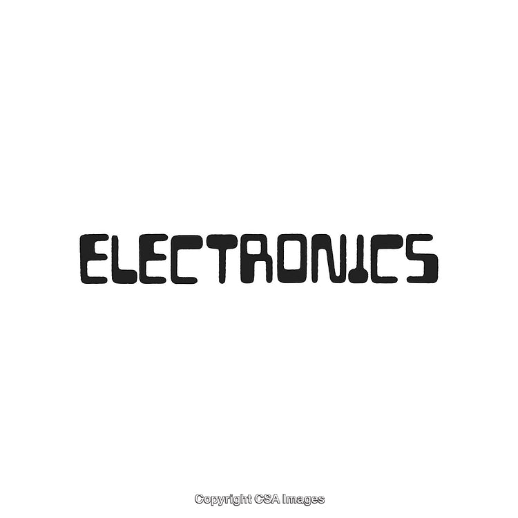 Stylized Electronics Typeface Design Representing Modern Technology and Innovation