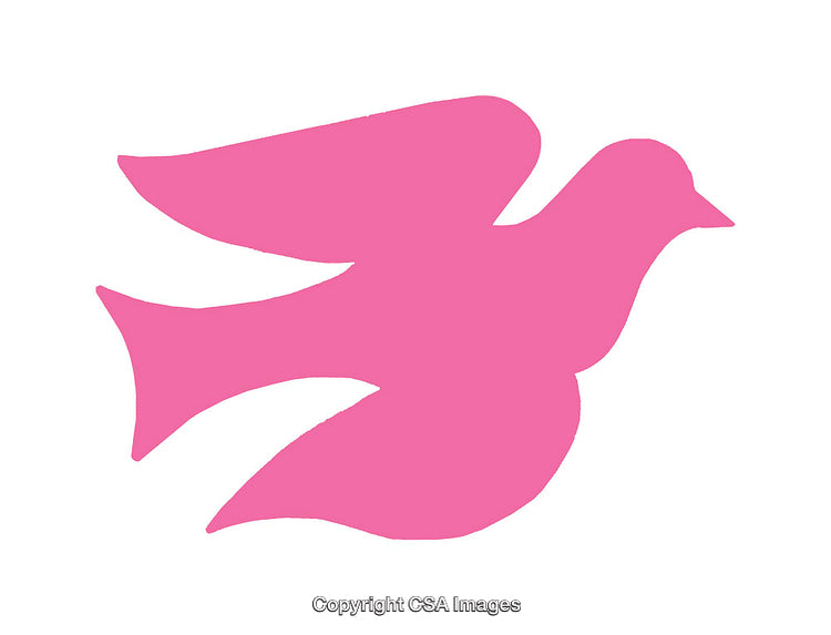 Pink Bird Silhouette Symbolizing Freedom and Simplicity