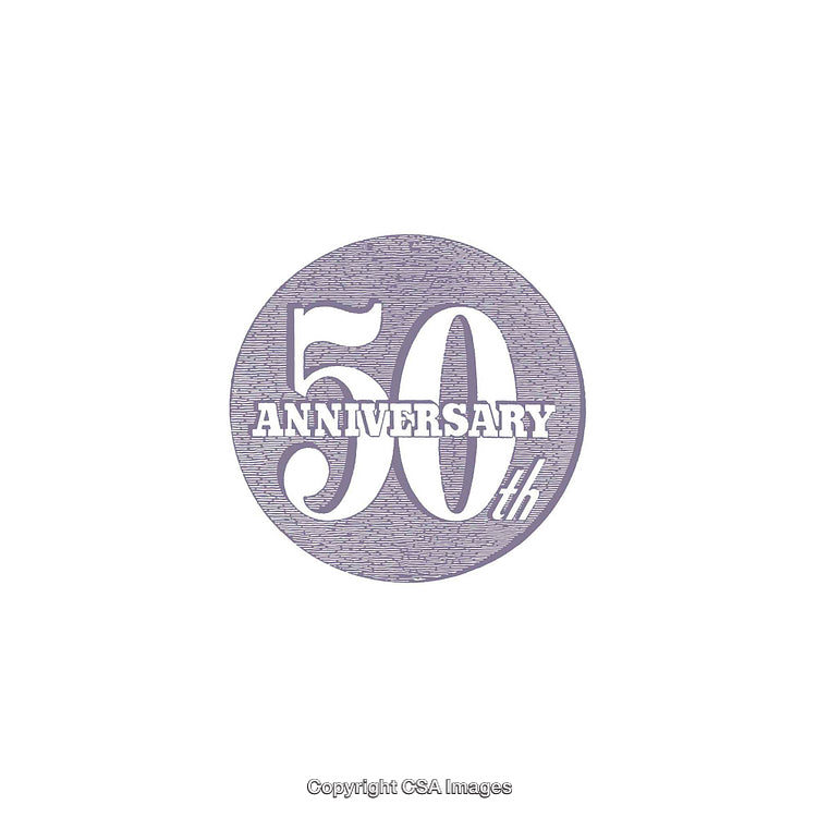 Elegant Design Celebrating a 50th Anniversary Milestone in Monochromatic Style
