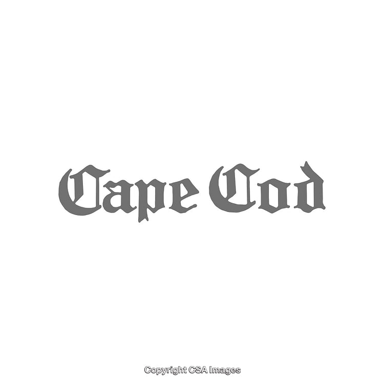 Cape Cod Typography in Gothic Font Style on a White Background