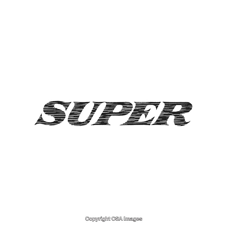 Text Illustration with the Word 'Super' in Artistic Font Style