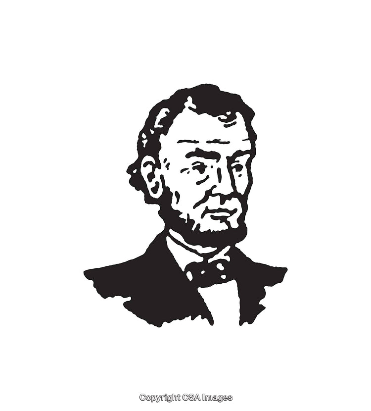 Black and White Line Drawing of Historical Figure with Formal Attire and Beard