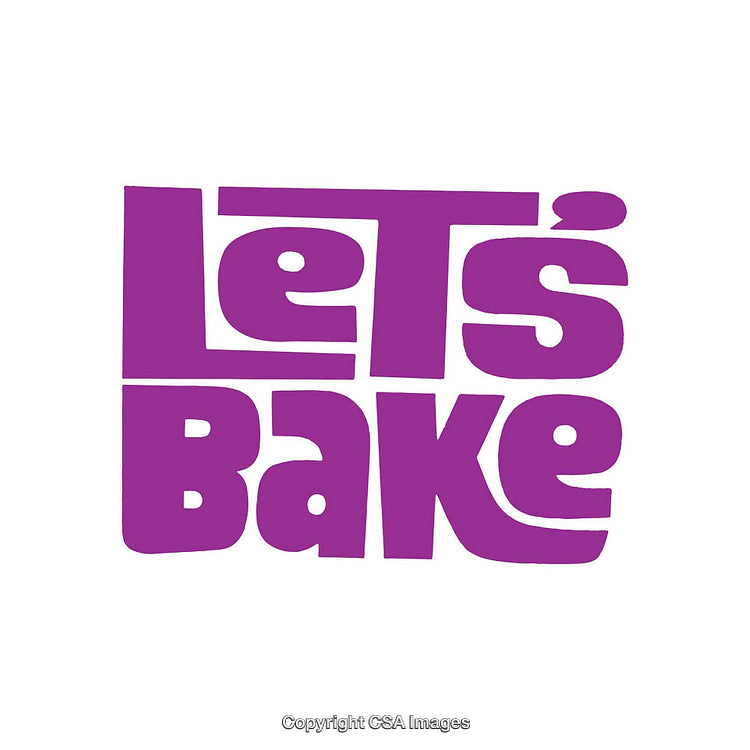 Purple Typographic Design Highlighting "Let's Bake" Theme