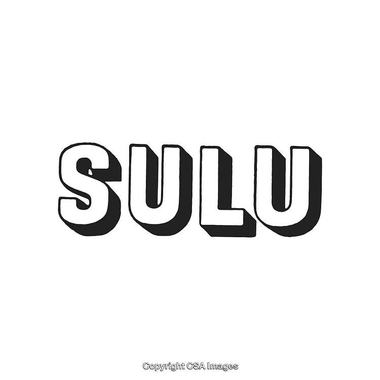 Bold SULU Text in Black With Simple 3D Shadow Effect