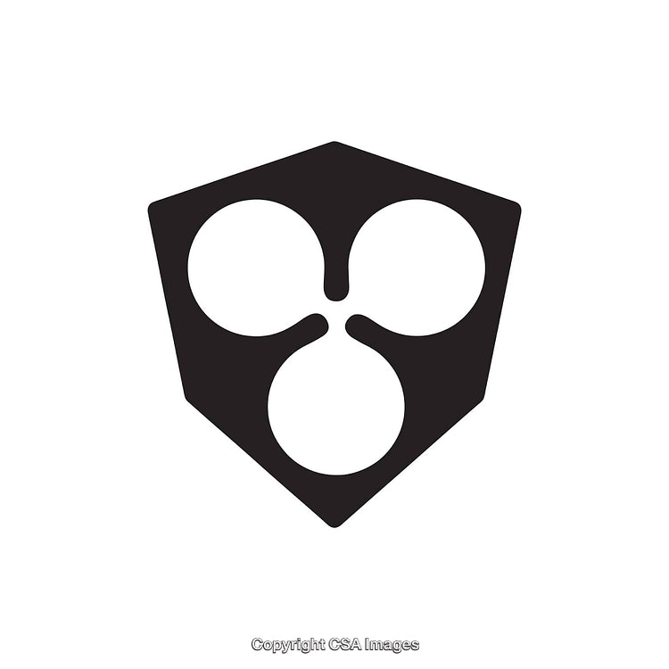 Black And White Abstract Symbol Featuring Geometric Shapes