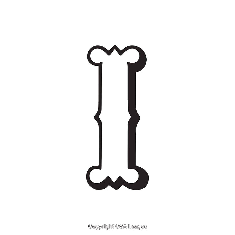 Monochrome Illustration of the Letter I with Artistic Styling