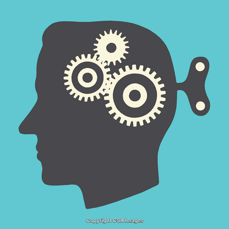 Silhouette of Head with Gears Depicting Thought and Innovation