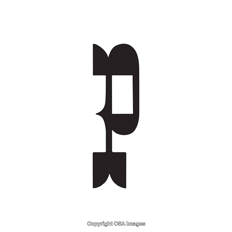 Black Stylized Letter P on White Background