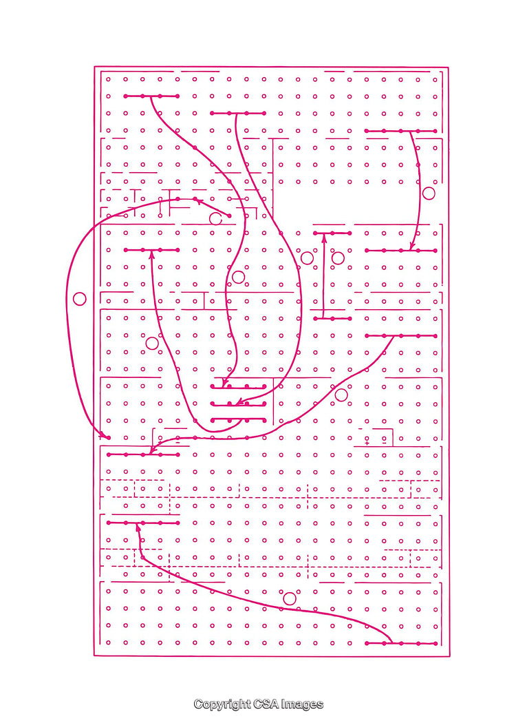 Abstract Circuit Diagram Featuring Detailed Connections and Electronic Components