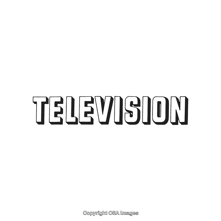 Bold Urban Typography Design Featuring the Word 'Television' in Black and White