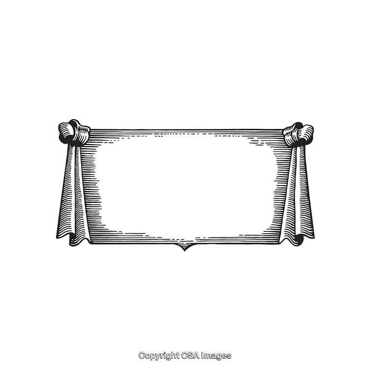 Vintage Style Black and White Ornamental Frame With Draped Cloth