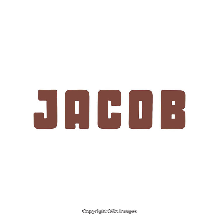 Brown Text Display Featuring the Name Jacob in Blocky Letters