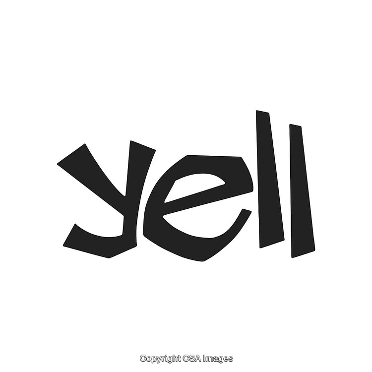 Abstract Bold Typography Design Featuring the Word 'Yell' in Black Text