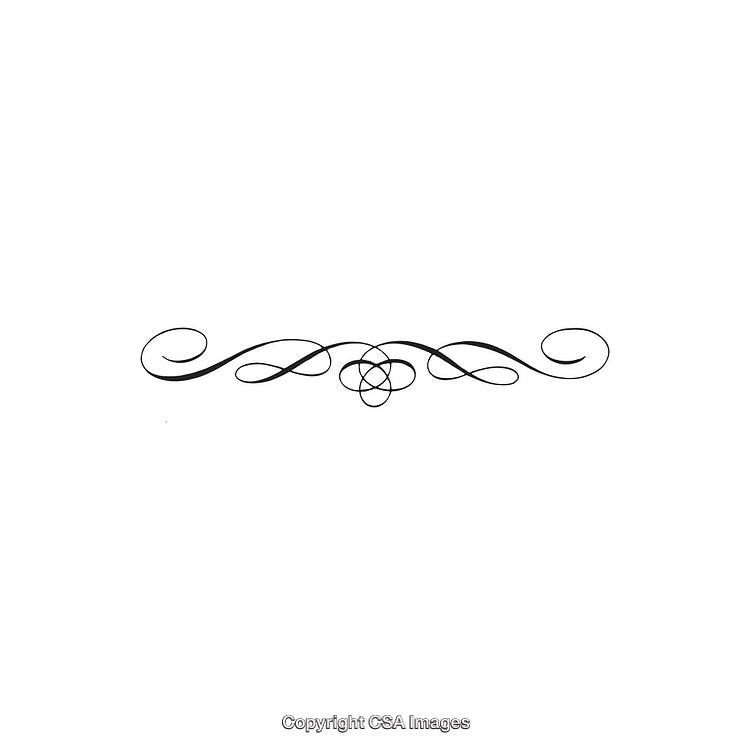 Elegant Black and White Swirl Ornament Design Element