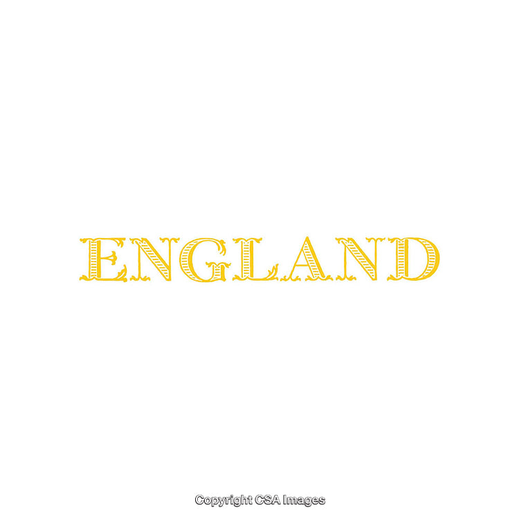 Elegant Yellow Typography of England on a Minimal White Background