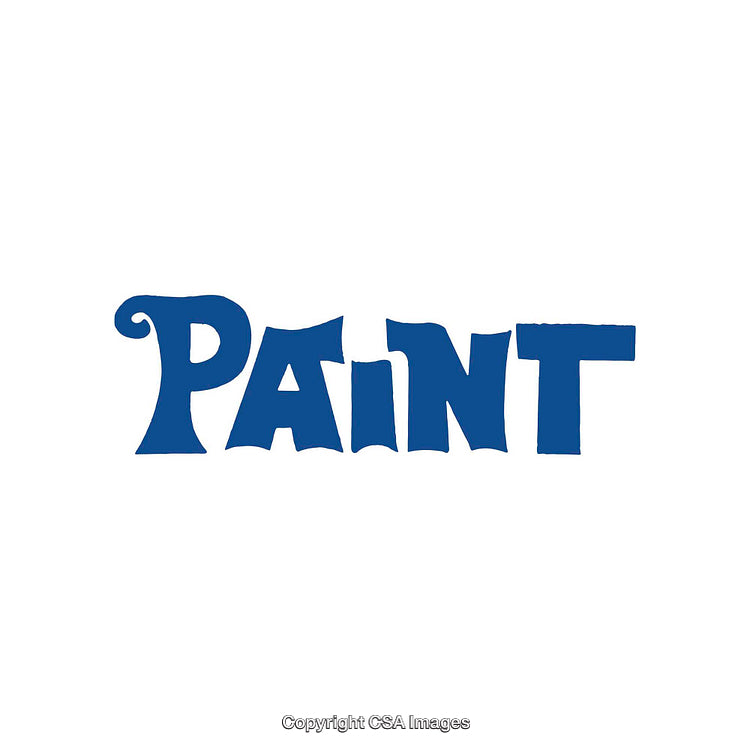 Bold Blue Painted Text on Clean White Background