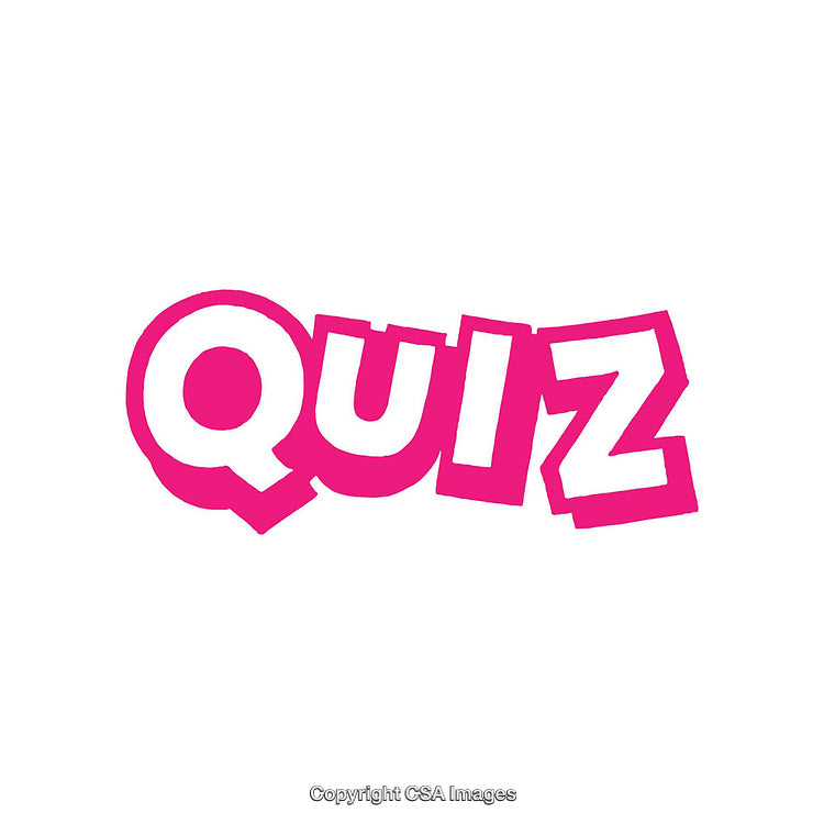 Bright Pink Text Design Highlighting the Word Quiz in Bold