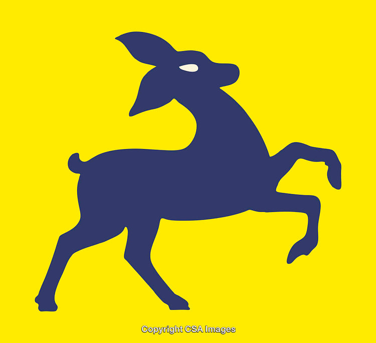 Minimalist Silhouette of a Deer on a Bright Yellow Background