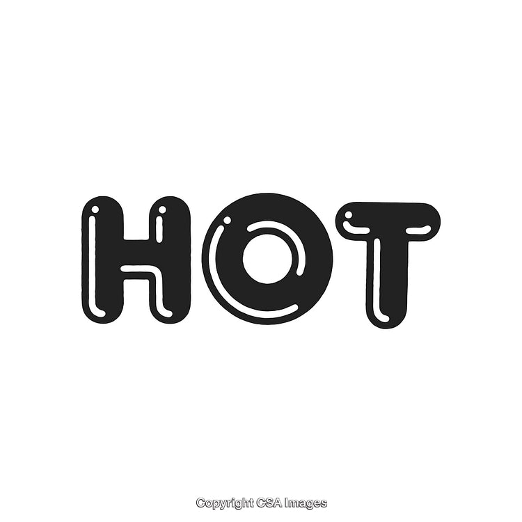 Bold Black Text Reading 'Hot' with Minimalistic Style