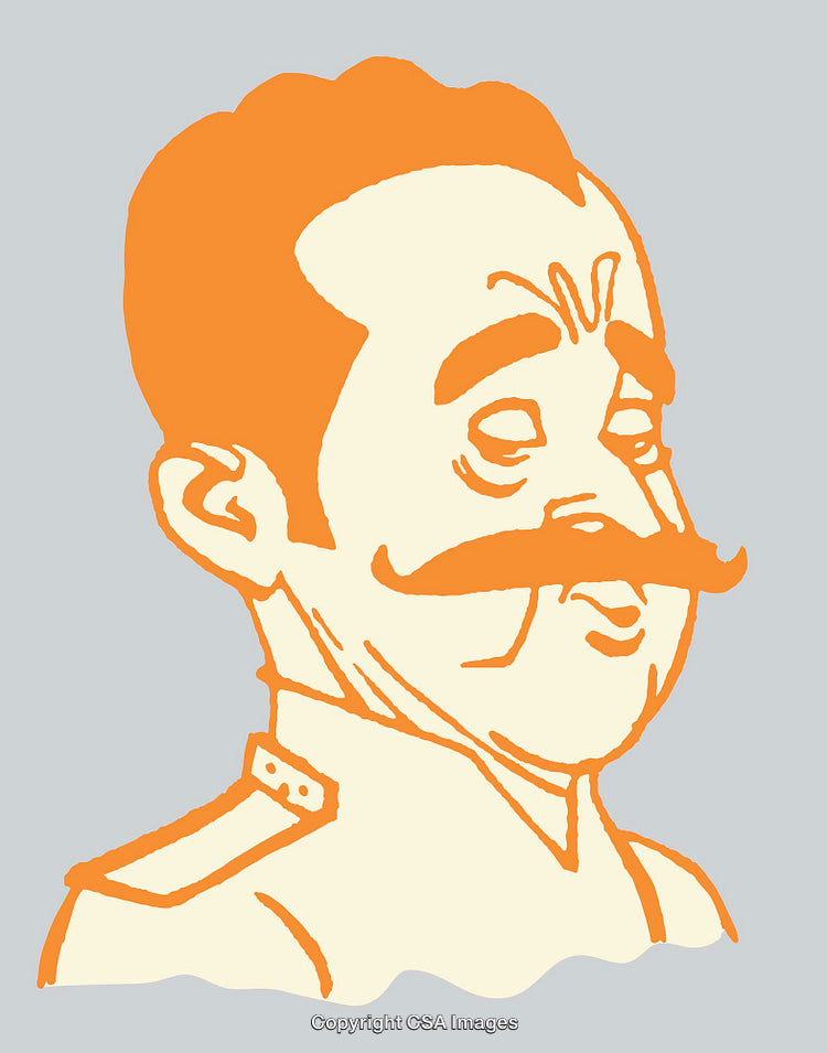 Line Art of a Distinguished Historical Figure with Bold Colors