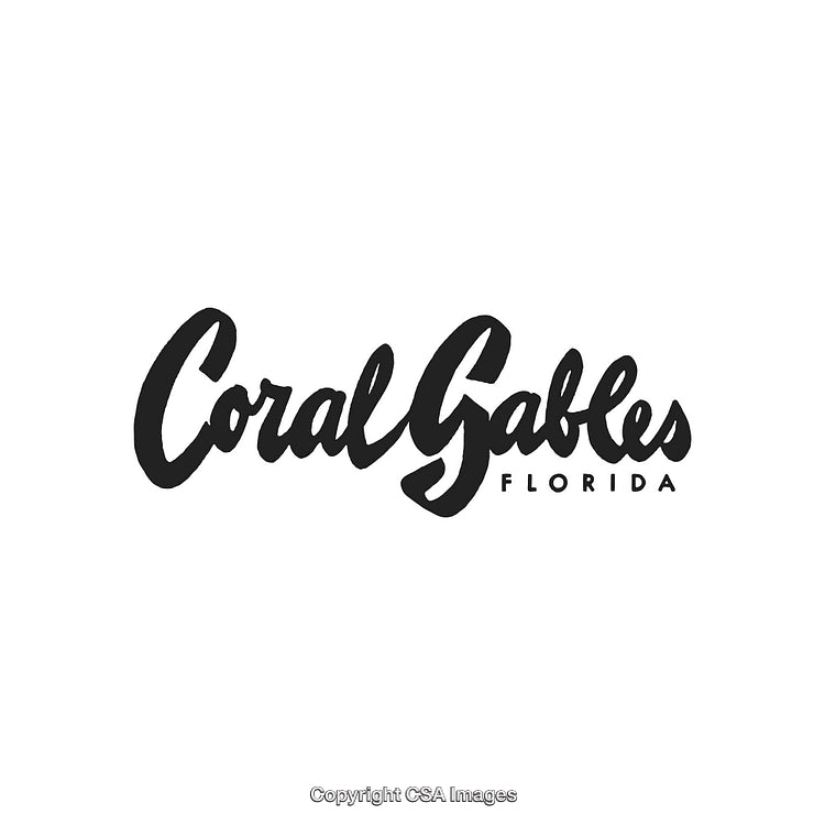 Stylized Handwritten Coral Gables Florida Logo on White Background